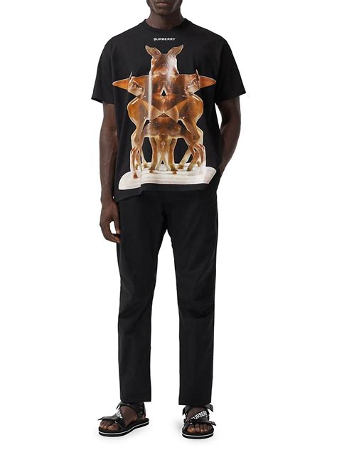 burberry t shirt with rain deer|Shop Burberry Elthorne Deer Graphic T.